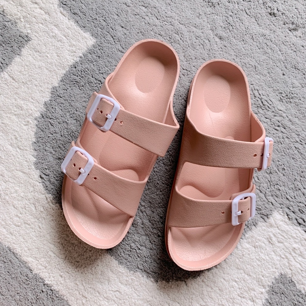 Blush Pink Buckle Sandals